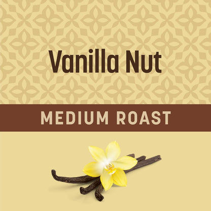 Vanilla Nut Flavored Coffee Pods, 55 Count, Medium Roast, Compatible with Keurig Brewers