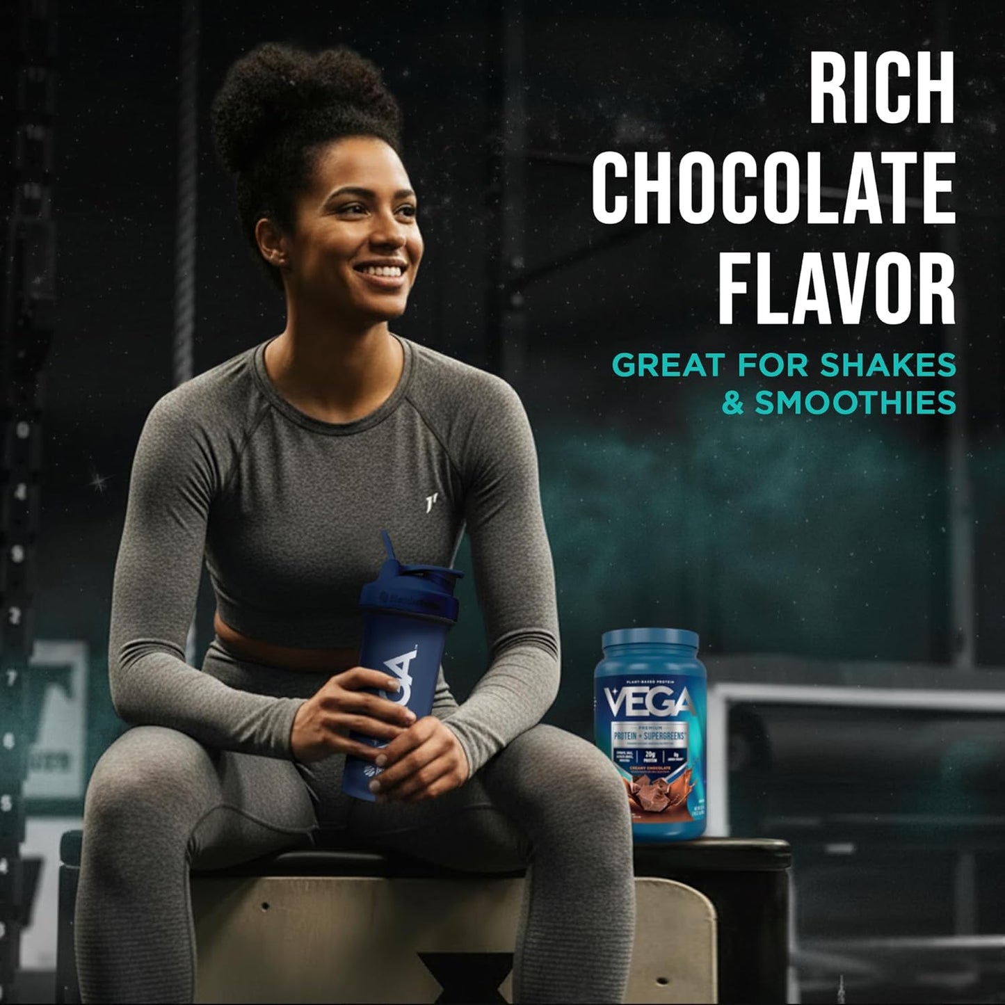 Protein + Supergreens - 20G Plant-Based Protein, Chocolate, 25 Servings, Real Greens & Veggies, n Keto, 0G Added Sugar, Non-Gmo, Gluten Free, Dairy Free, 1.8Lbs (Packaging May Vary)