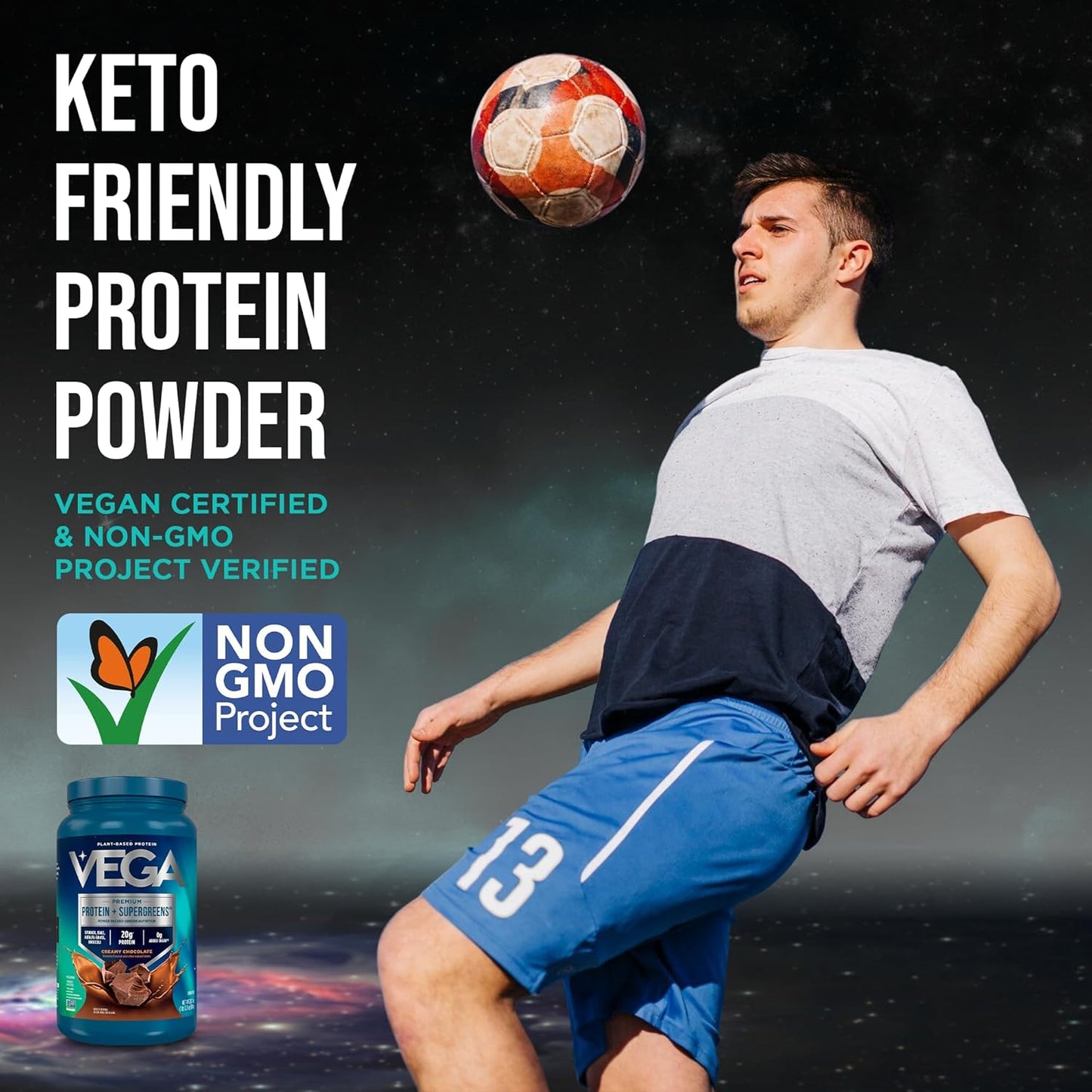 Protein + Supergreens - 20G Plant-Based Protein, Chocolate, 25 Servings, Real Greens & Veggies, n Keto, 0G Added Sugar, Non-Gmo, Gluten Free, Dairy Free, 1.8Lbs (Packaging May Vary)