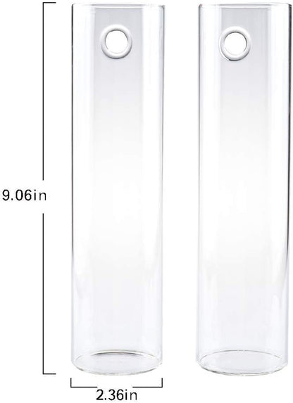 Wall Hanging Planter Glass Plant Propagation Station for Home Office Decor, Large Cylinder, 4 Pack