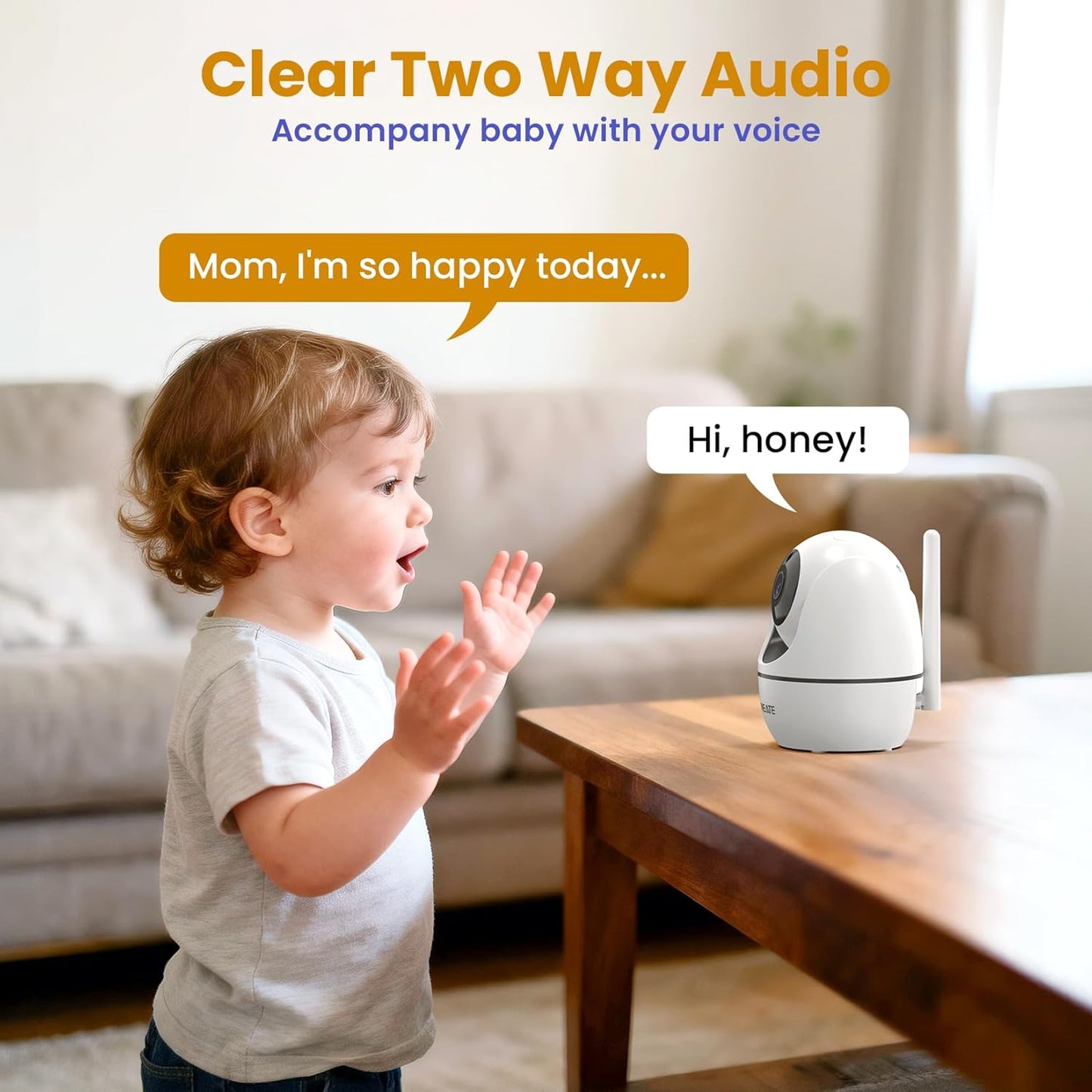 Baby Monitor with Remote Pan-Tilt-Zoom Camera, 3.5” Large Display Video Baby Monitor with Camera and Audio |Infrared Night Vision |Two Way Talk | Room Temperature| Lullabies and 960Ft Range